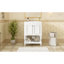 Meuble-lavabo de luxe moderne de 24 po avec lavabo en céramique, meuble de salle de bain avec tablette ouverte et rangement fermé-1552294083
