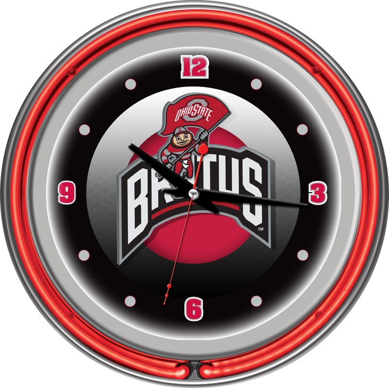 Horloge murale 14 "NCAA, Université de l'état de l'Ohio - Rushing Brutus