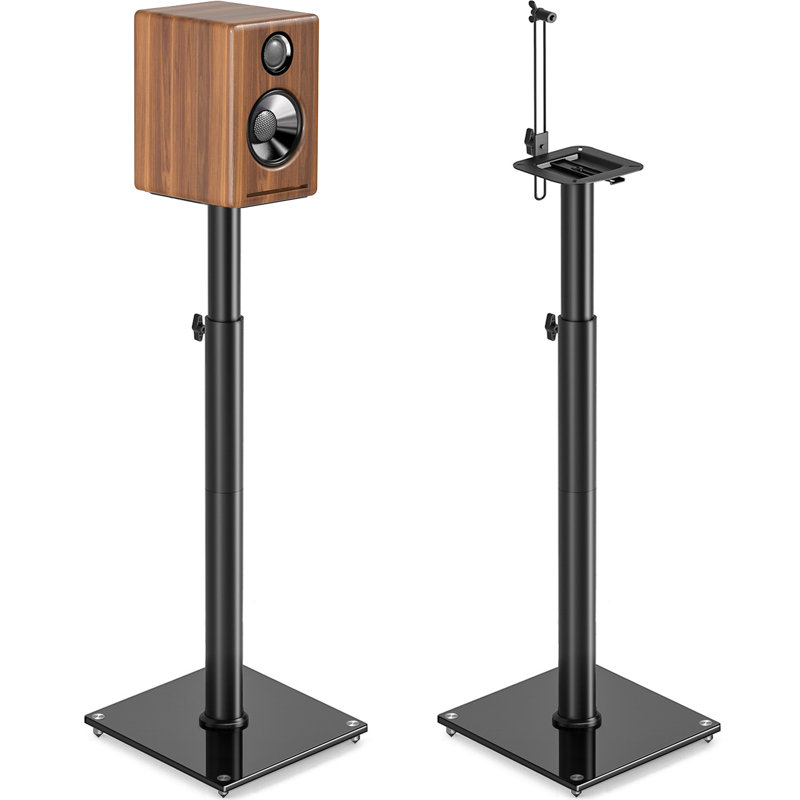Speaker Stands Floor Pair Height Adjustable 82.4-109cm,  Holds Satellite & Small Bookshelf Speakers Up To 5kgs
