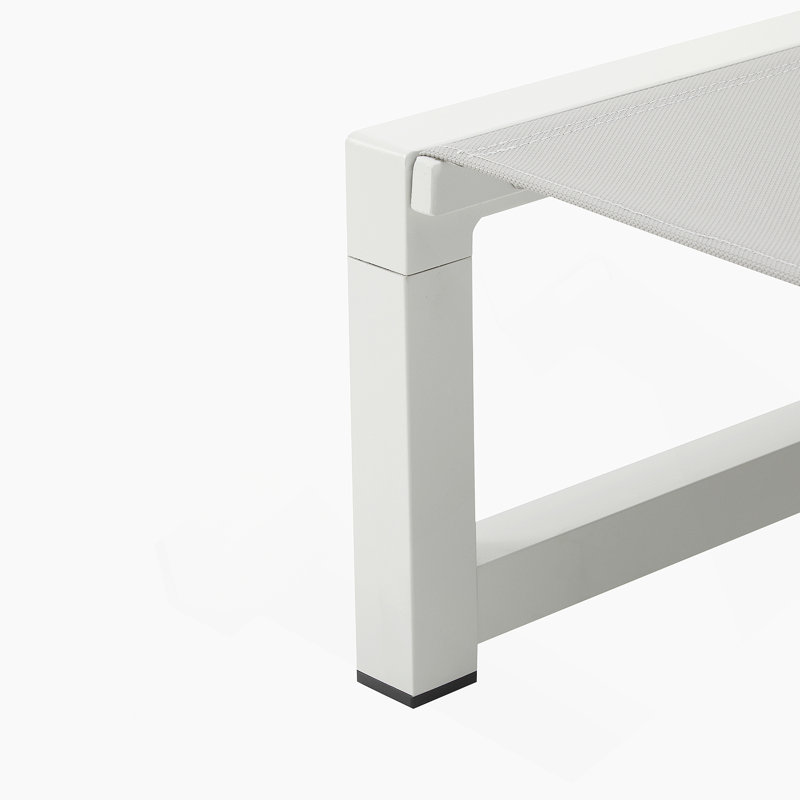 Chaise longue d'extérieur réglable à 5 niveaux, structure en aluminium durable et filet de polyester enduit de PVC, pour patio / bord de piscine