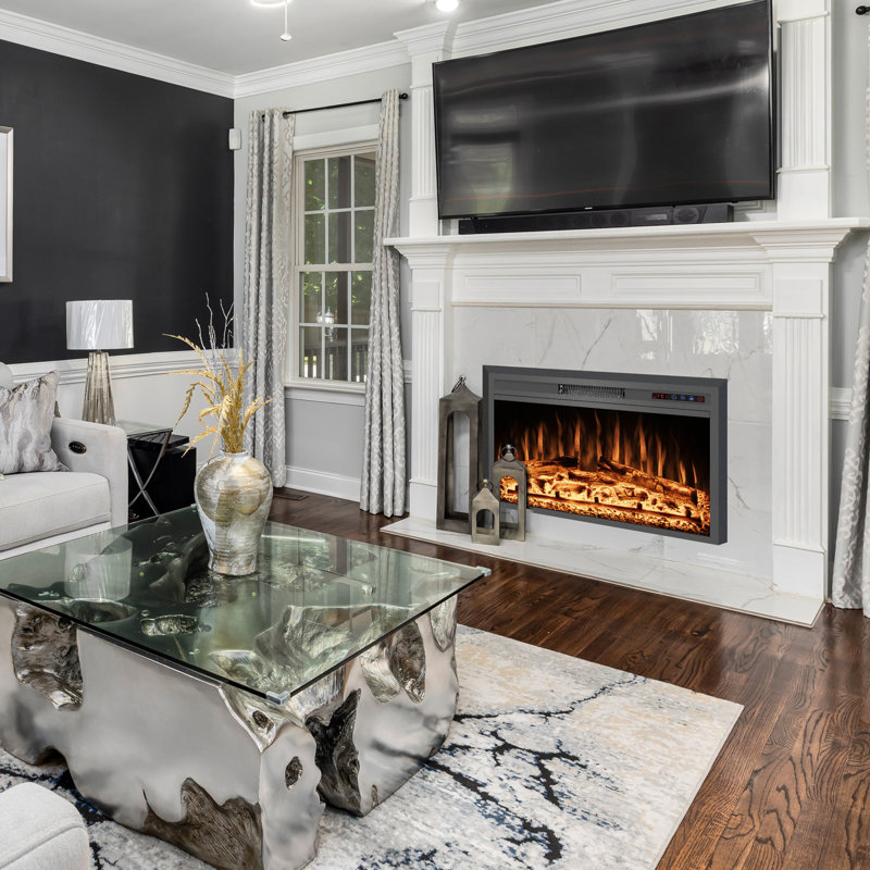 Virdi Electric Fireplace Insert, 21.1" H x 35.63" W x 6.5" D
