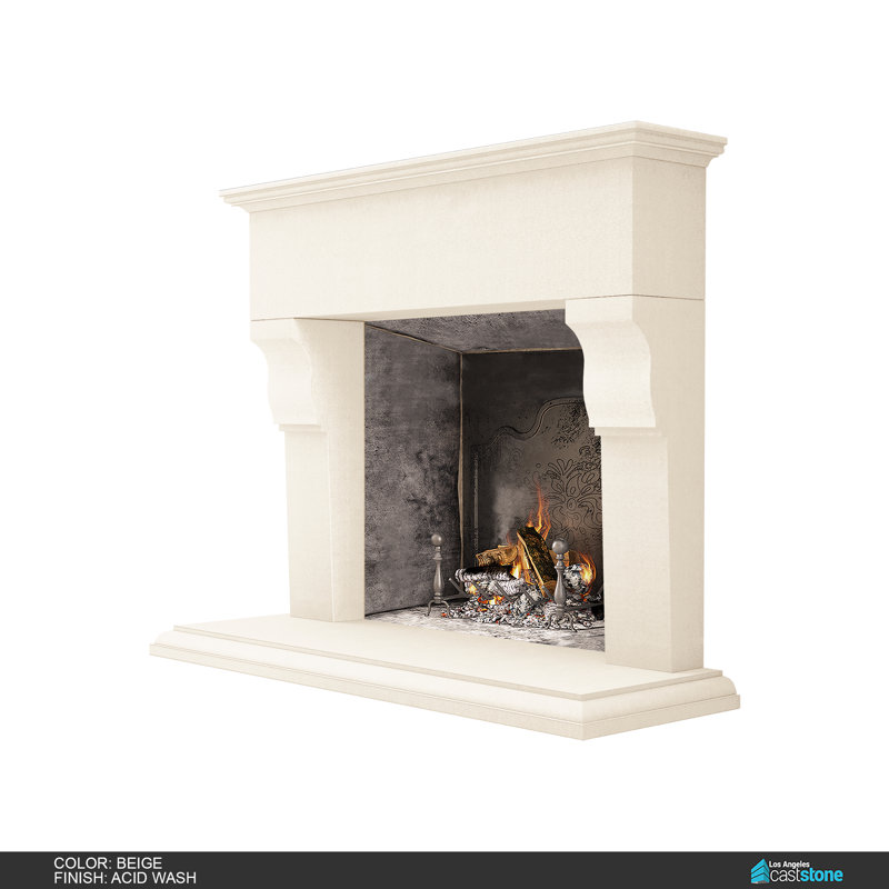Martel Fireplace Surround, Beige Acid Wash