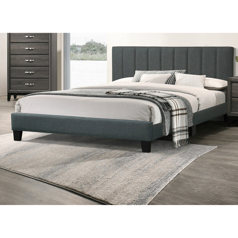 Upholstered Bed, Charcoal, King
