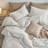 MooMee Striped Duvet Cover Set 100% Washed Cotton Linen Like Textured-105229472-105229475