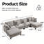 Canapé d'angle modulaire moderne en forme de U avec revêtement en chenille moelleuse et deux poufs polyvalents-2072411553