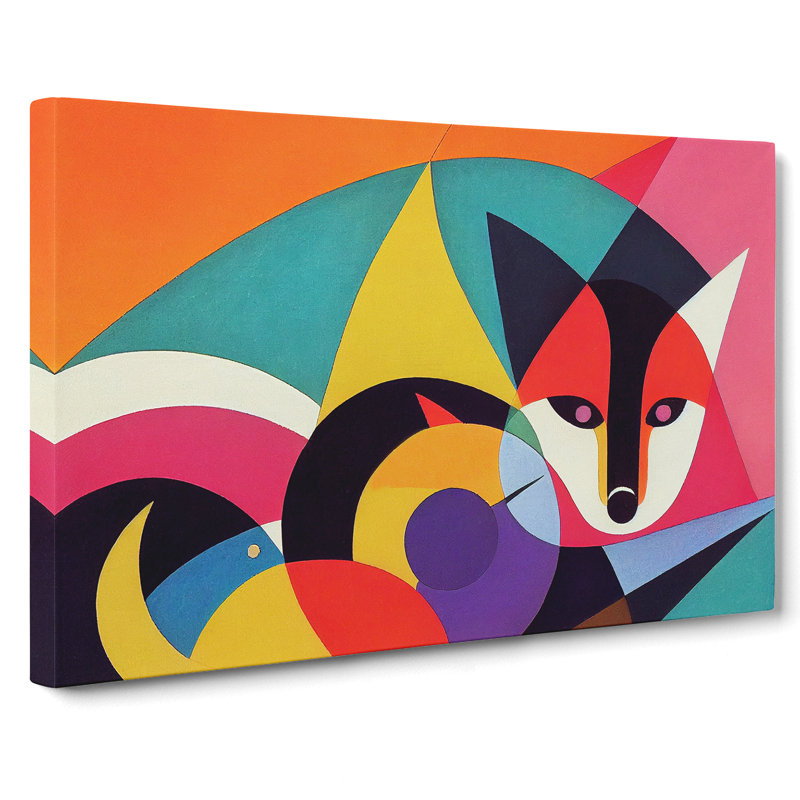 Welcoming Abstract Fox - Wrapped Canvas