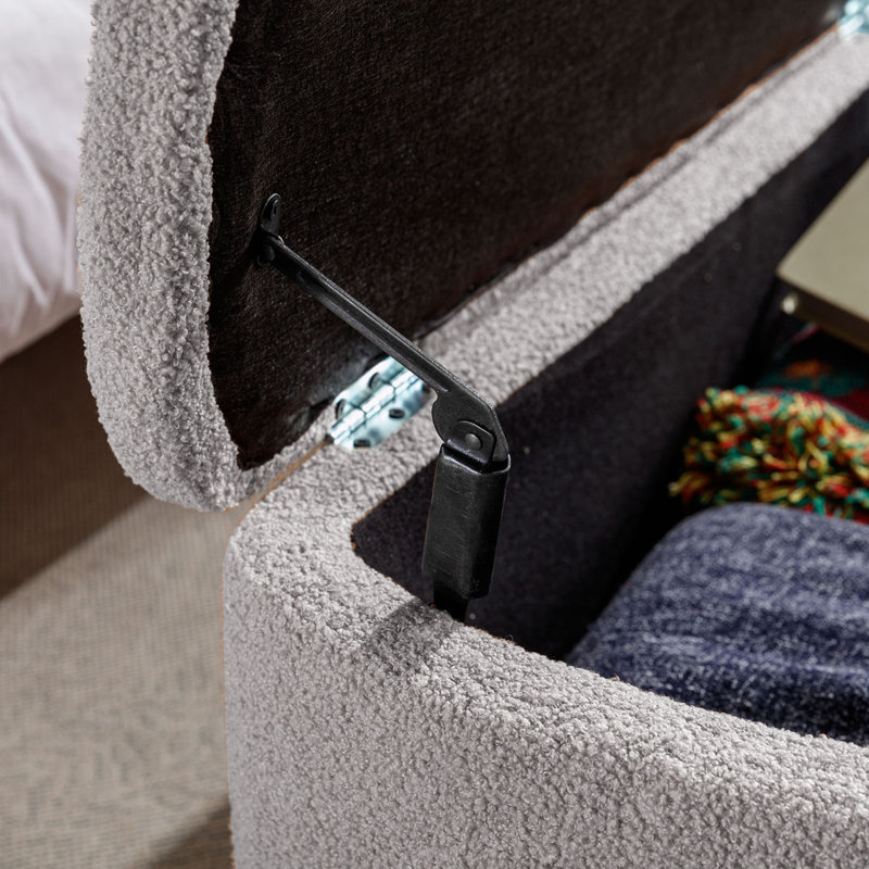 Banc de rangement avec repose-pieds Peardon, banc d'entrée avec rangement pour chambre à coucher Peardon, Gris