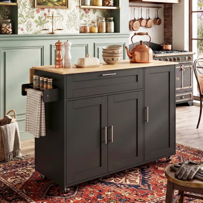 132.5 cm W Kitchen Island with Wheels
