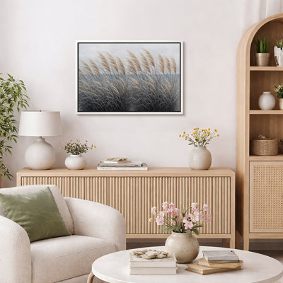 Illustration de gazon côtier doux, images de chambre à coucher océan calme, impression encadrée sur toile, estampe numérique