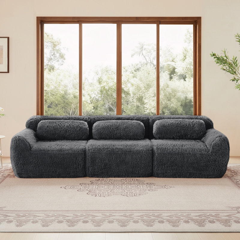 Canapés modulaires modulaires pour canapé, 28.7" H x 114.7" W x 40.9" D, Gris foncé