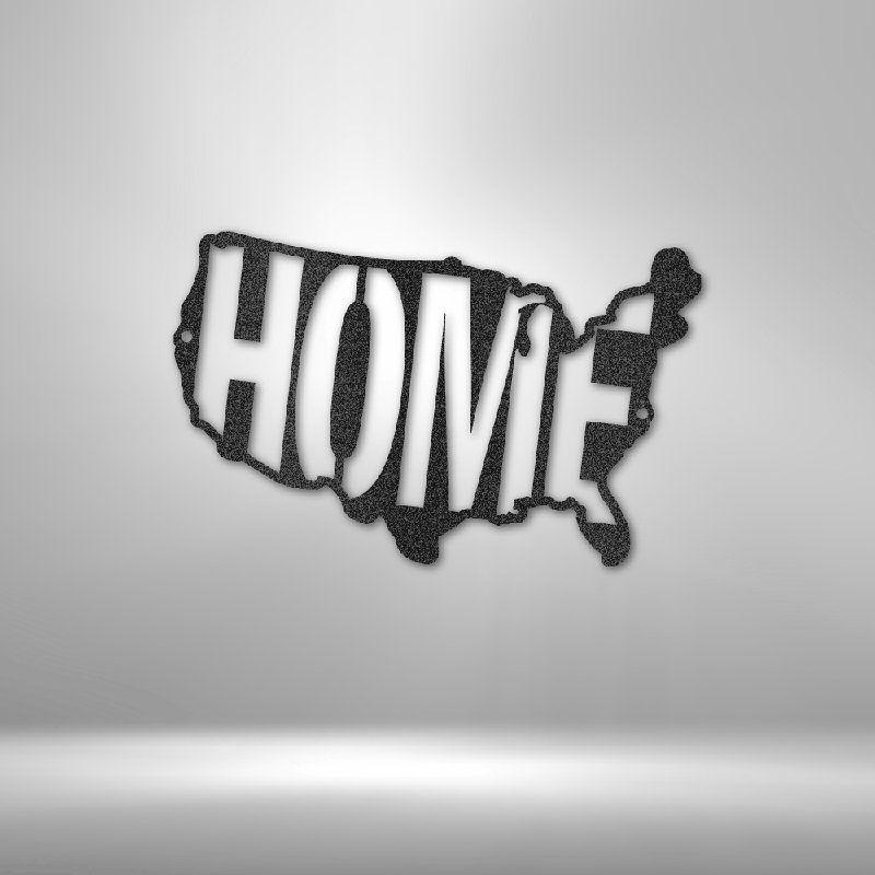 Panneau mural en métal découpé au laser pour la maison et le bureau USA Home, H 11,25 po x l 11,5 po x P 0,5 po, Noir