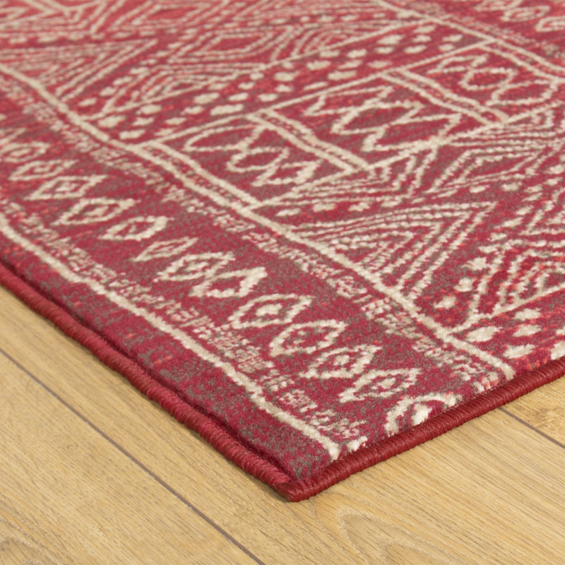 Bader Tufted Red Indoor Rug, Runner 70 x 510cm
