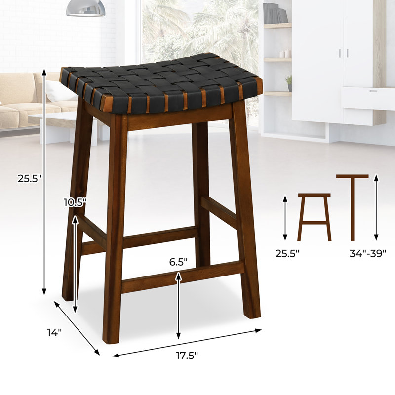 Nenia Counter Stool with Solid Wood Frame
