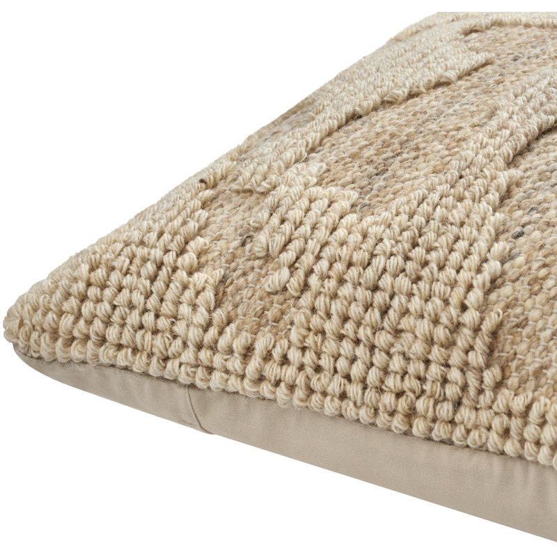 Sand Dunes Wool Blend Reversible Throw Pillow, Down Blend, 22"H x 22"W