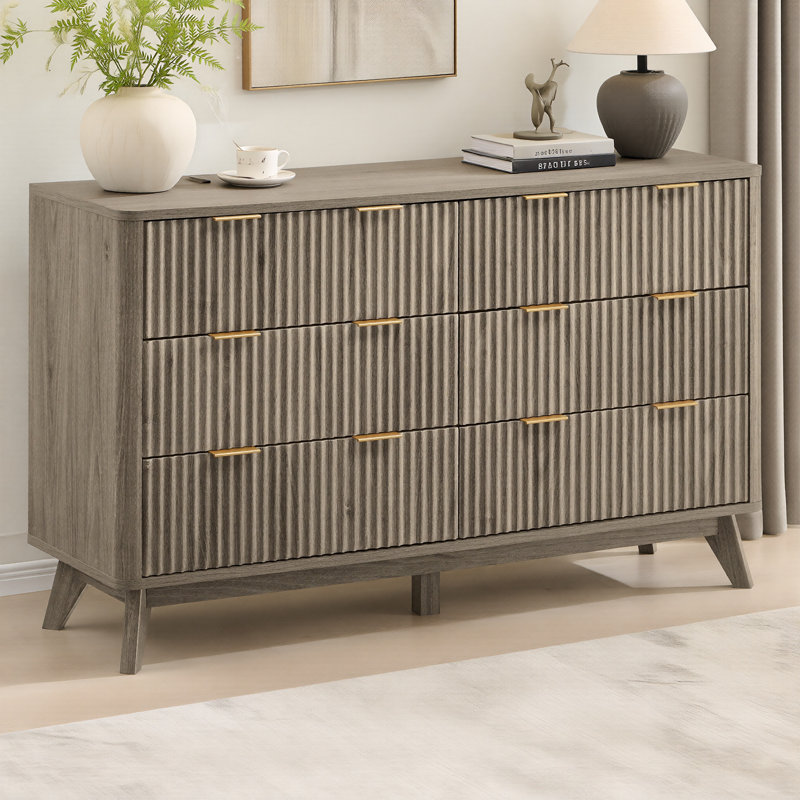 Commode 6 tiroirs Sladen, Aulne gris