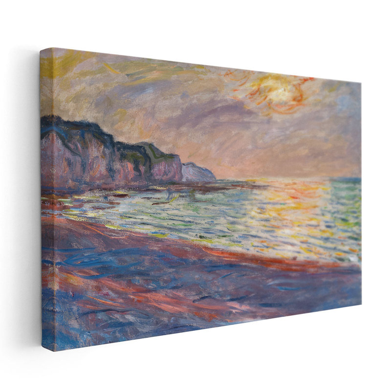 «The Beach at Pourville Sunset», reproduction d'art sur toile, H 40 po x l 60 po