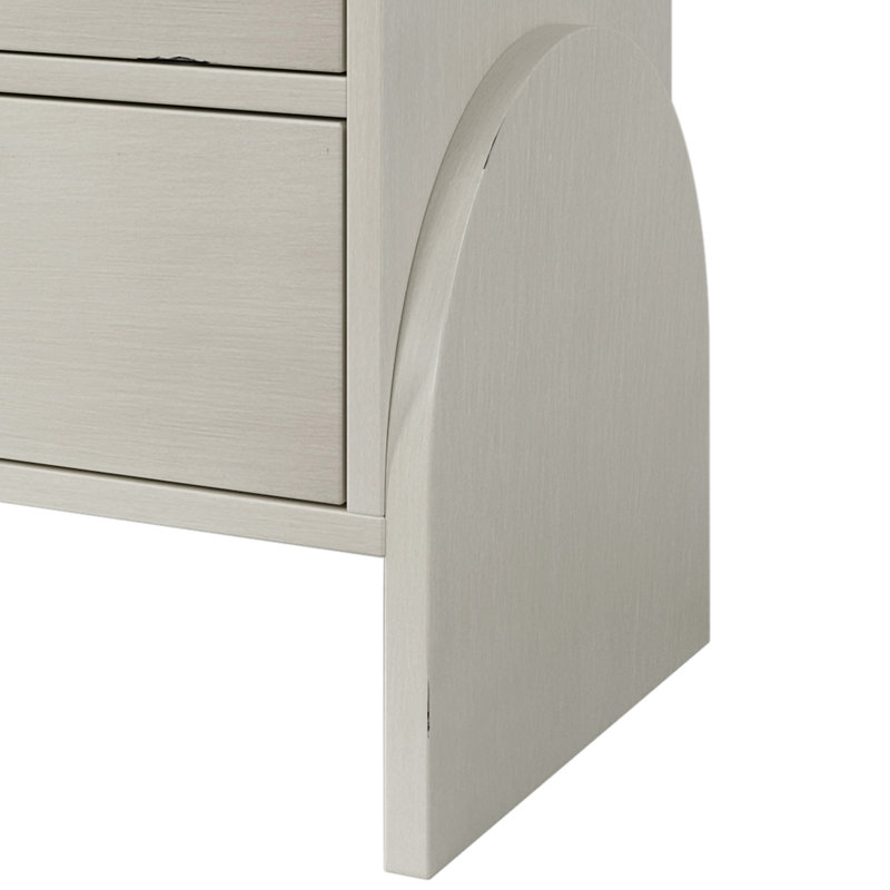 Retro Style Rubber Wood Veneer Six-Drawer Dresser Sideboard Cabinet Console Table Sofa Table Ample Storage Spaces For Living Room