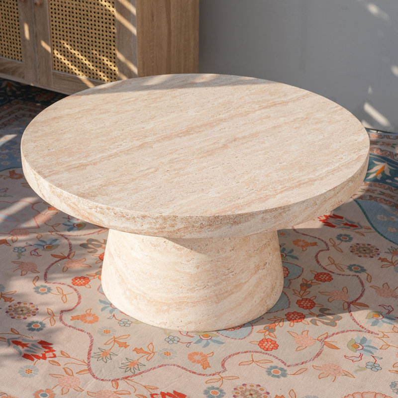 W31.5'' X H14.9'' Magnesium Oxide Faux Marble Outdoor Round Coffee Table