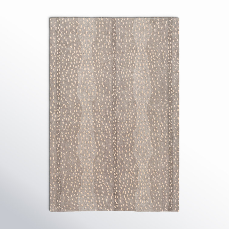 Rimma Animal Print Handmade Tufted Wool Light Gray/Taupe Area Rug