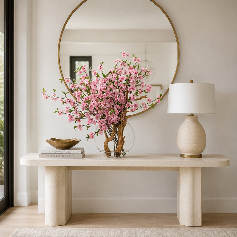 16" Moon with Cherry Blossoms, Pink