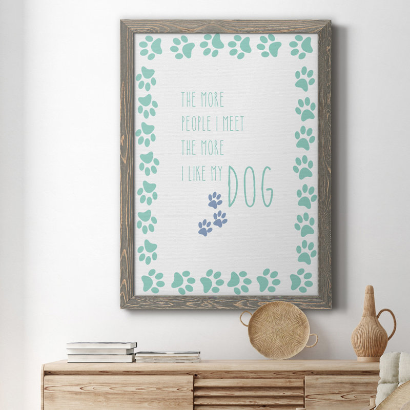 «My Dog», art textuel sur toile, gris, 20" H x 17" W x 1" D