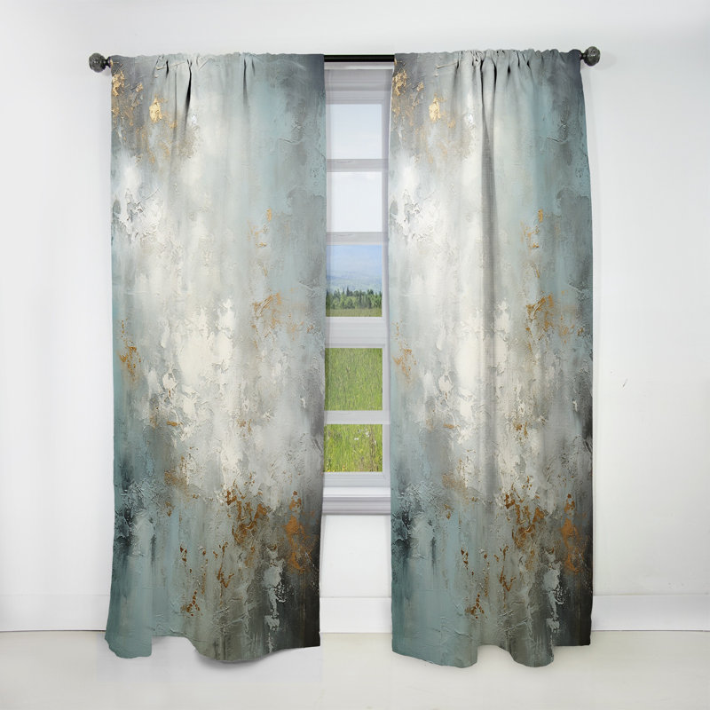 Einya Minimalisme gris lunaire Surface V - rideau de velours moderne - obscurcissant - 1 panneau, L 52 po x L 84 po