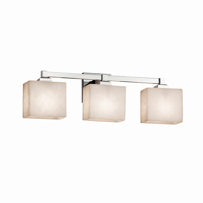 Éclairage pour salle de bain 3 lumières Brey, Nickel brossé