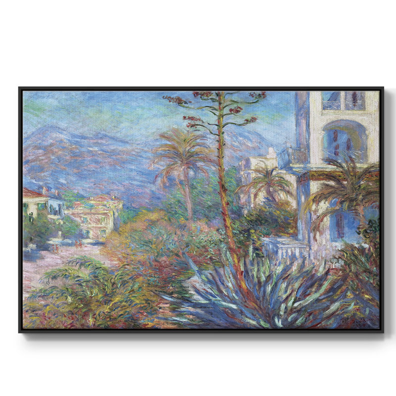 Maisons de campagne à Bordviera sur toile, H 41 po x l 27 po x P 2 po, Noir