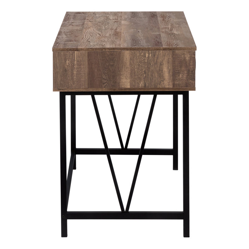 Bureau d'ordinateur, bureau personnel, ordinateur portable, tiroirs de rangement, L 48 po, bureau, stratifié brun, transitionnel