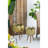 Set Of 2 Metal Planter With Wood Legs Stand/ L:D18.5X23.5" S:D15.7X20"