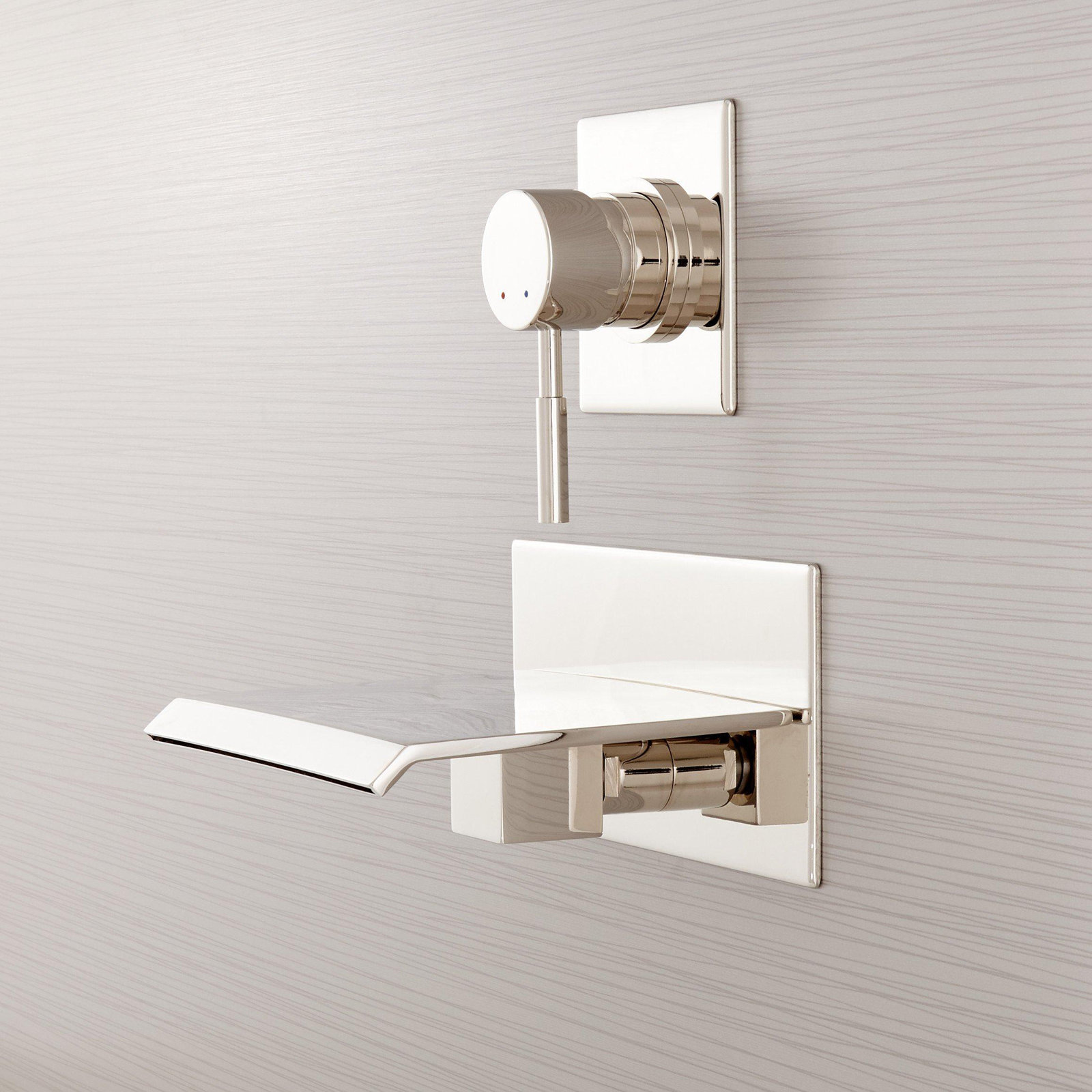 Lavelle Wall-Mount Waterfall Tub Faucet, Polished Nickel