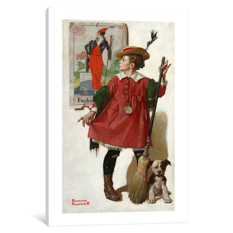 « the little model #2 » par norman rockwell, reproduction d’art sur toile tendue, H 18 po x l 12 po x P 1,5 po