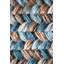 Tapis réversible en laine Oyola - bleu-brun-2016332863