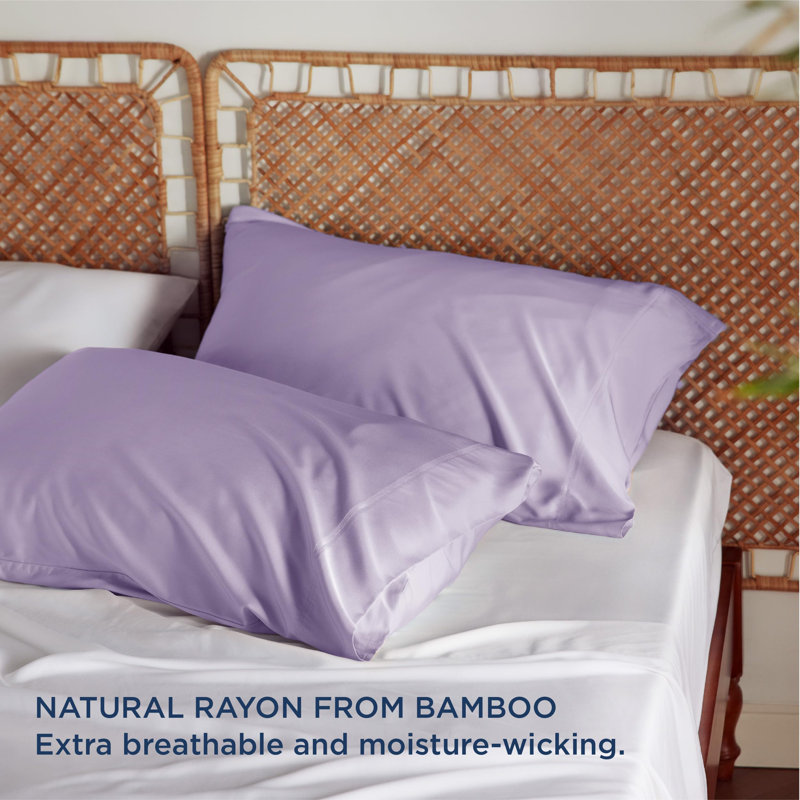 Rayon from Bamboo Cooling Pillowcase, Standard Pillowcase, Light Purple