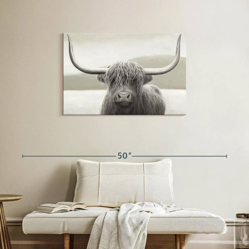 Brampt Highland Cow Neutral I, 24" H x 36" W