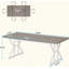 Table de salle à manger Farmhouse pour 6 personnes, table de cuisine rectangulaire rustique avec pieds en métal à tréteaux en X, table de salle à manger en bois pour la salle à manger