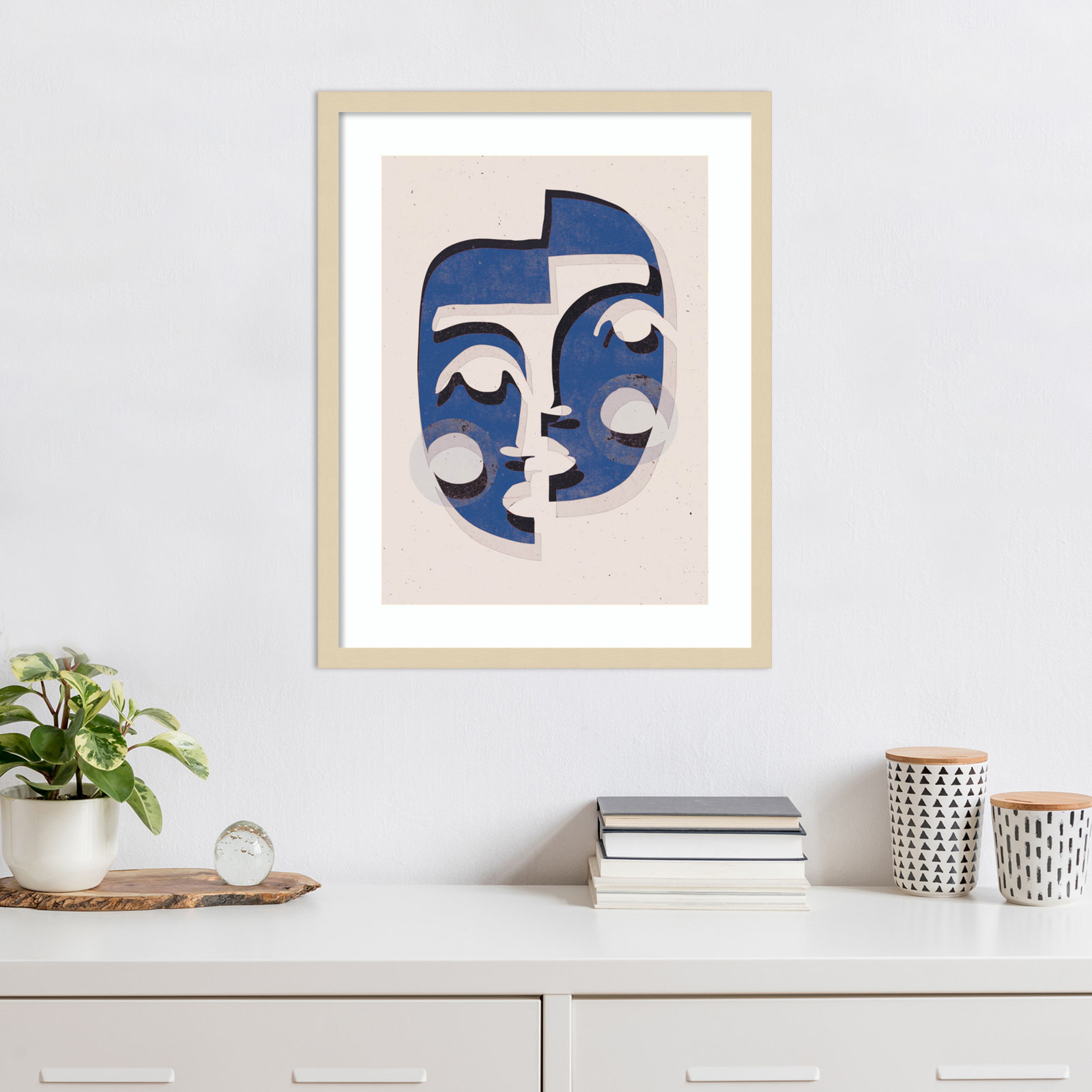 Galya "The Blue Mask" Print by Treechild, 25" H x 20" W, Brown