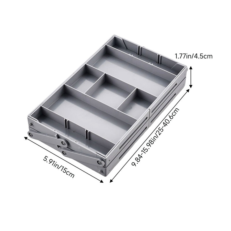 Gray foldable drawer organizer