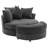 Orisfur. 360-Degree Swivel Accent Barrel Chair With Storage Ottoman & 4 Pillows, Modern Chenille Leisure Chair Round Accent
