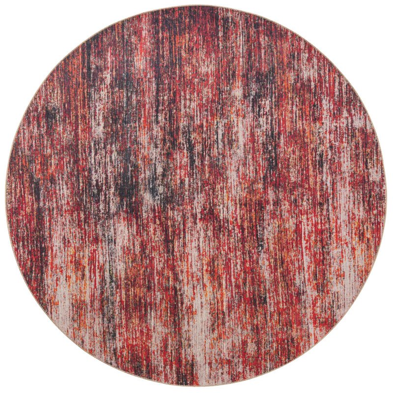 Ikhasa Chenille Abstract Indoor Rug, Round 7'7"