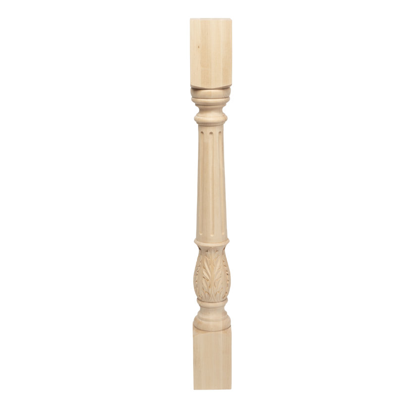 Maple Unfinished Acanthus Leaf Kitchen Island Legs Set of 4