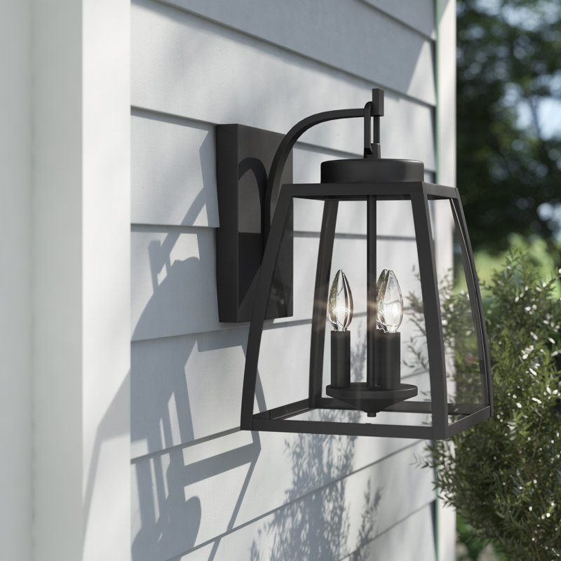 Vasila 16.5 in. H 3-Light Oil Burnished Bronze Transitional Outdoor Wall Sconce made of Durable Steel, Clear Glass Shade, LED Compatible, Use for Exterior Porch Patio Front Door or Garage