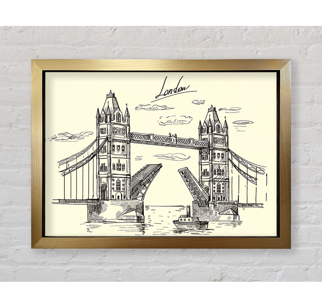 Tower Bridge Outline 5 - Einzelne Bilderrahmen Kunstdrucke