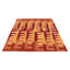 Tapis géométrique en laine noué à la main de couleur rouge / orange Allyzon-1715286911