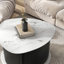 Elettra Arsento Coffee Table With Fluted Pedestal Storage Base