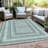 Machine Washable Indoor/Outdoor Xhevrie Teal Rug-1619263968