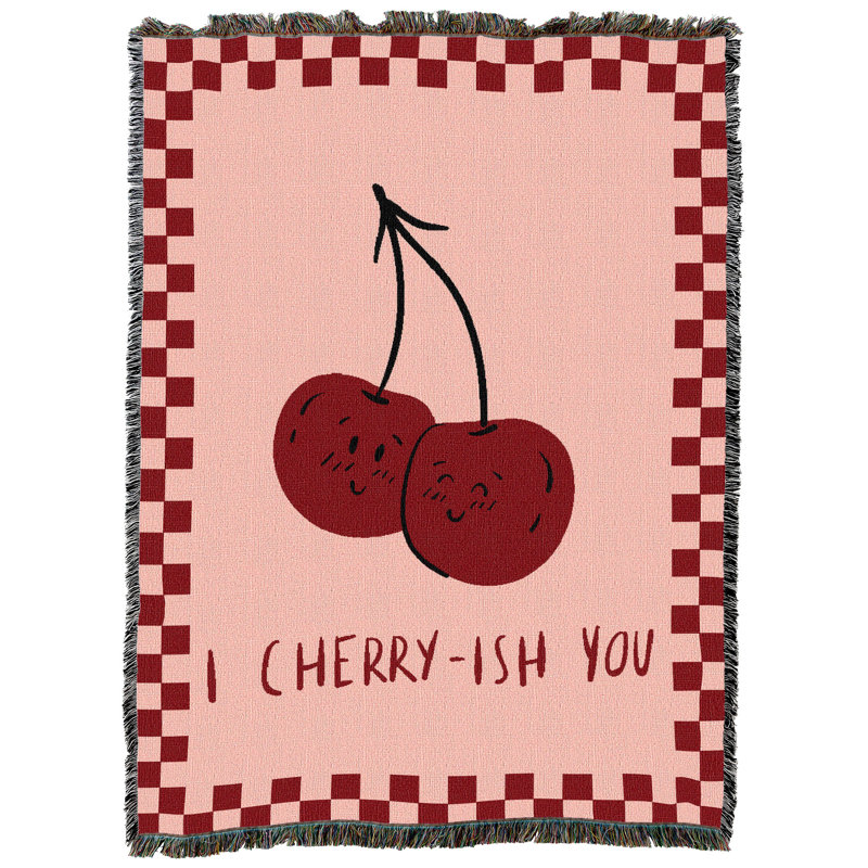 Jeté tissé en coton Pure Country Weavers Cherry-ish You - fabriqué aux États-Unis (62 x 82), L 82 po x l 62 po