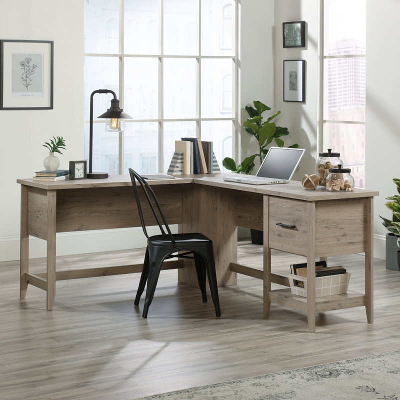 Bureau en L Cletus, Chêne Laurel