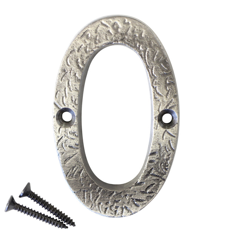 Numéro de maison 3 po, 0, Nickel antique