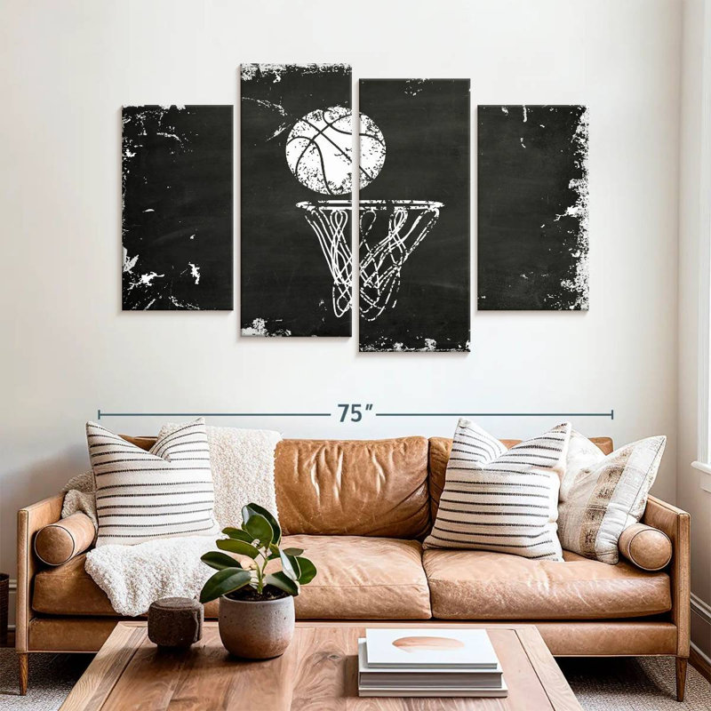«Basketball Shot», reproduction sur toile, H 42 po x l 68 po x P 1,25 po